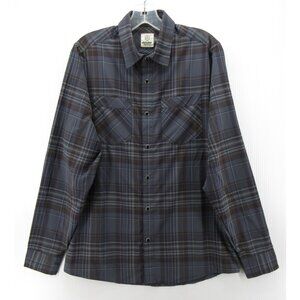Flylow Shirt Small Pearl Snap Plaid Performance Stretch Outdoor Pockets